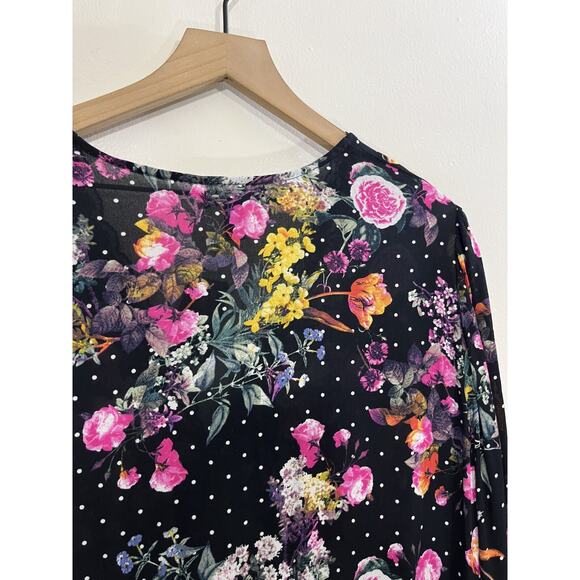 NWT Whimsigoth Cottagecore Floral Lace Trim Kimono Duster 00 Boho Romantic Goth - Picture 13 of 16